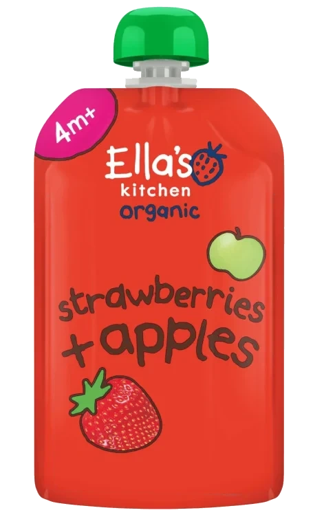 Jordbær + Eple Øko 4mnd 120g Ellas