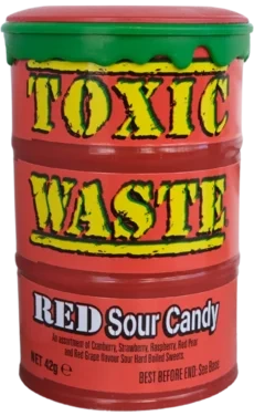 Toxic Waste Red Sour Candy Drum 42 g