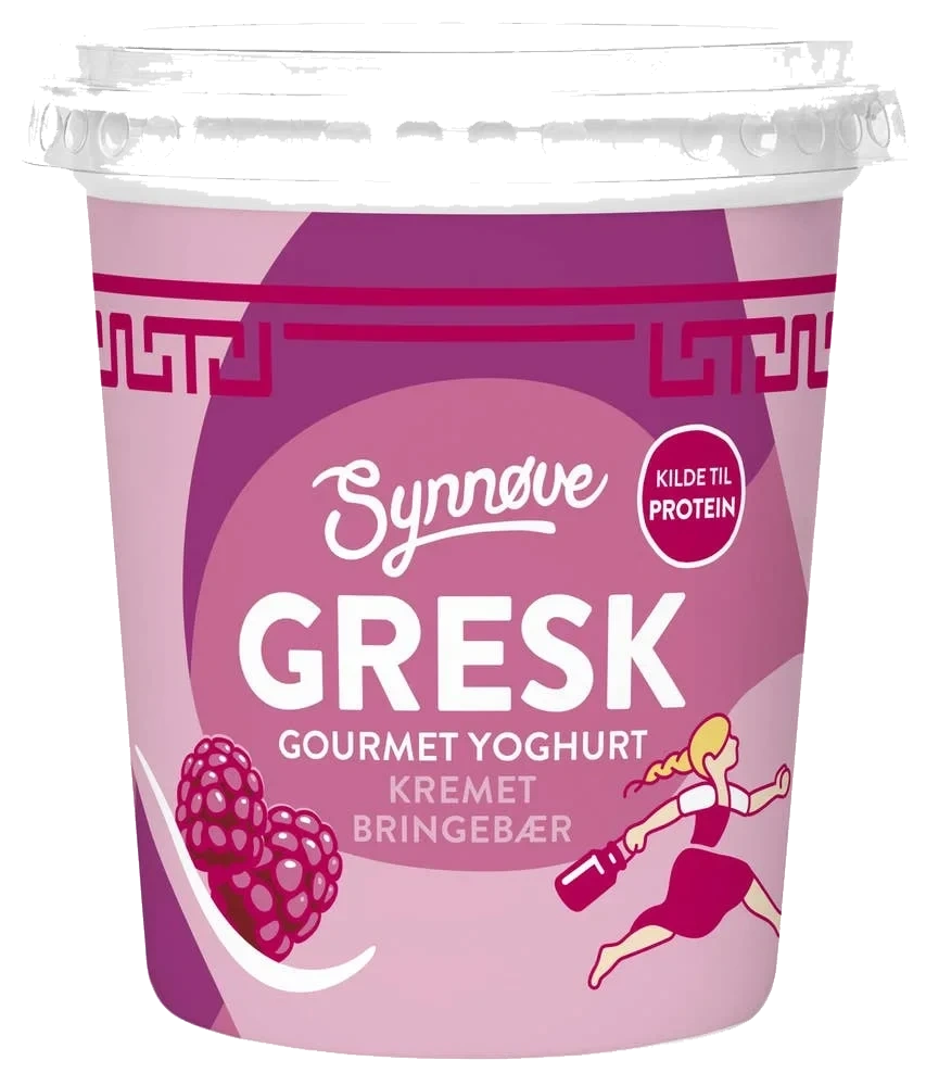 Gresk gourmetyoghurt Kremet bringebær