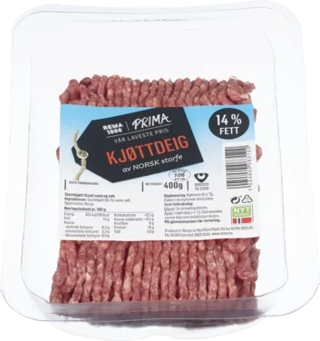 Prima Kjøttdeig 14% 400g