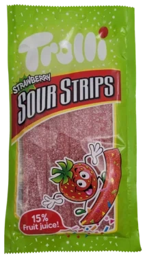 Trolli Sour Strips Jordbær 85g