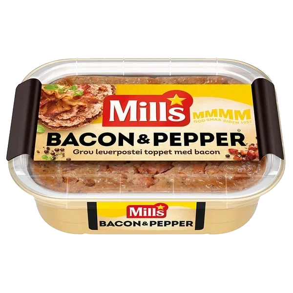 Mills Ovnsbakt Bacon Pepper Postei 185g