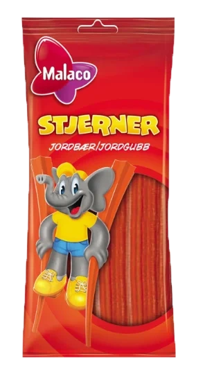 Malaco Stjerner Jordbær 92g