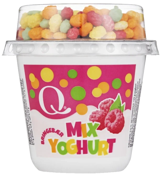 Q Mix Yoghurt Bringebær 135g