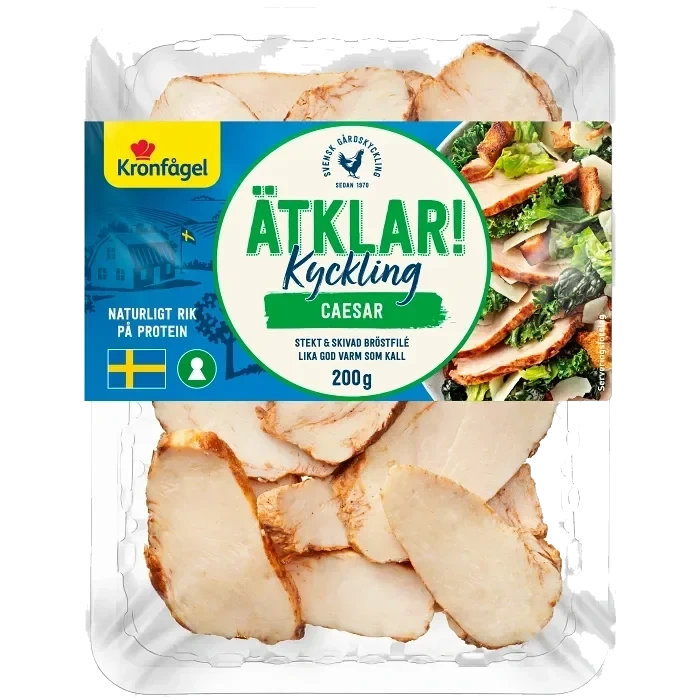 Kyckling Caesar Stekt och Skivad 200g Kronfågel