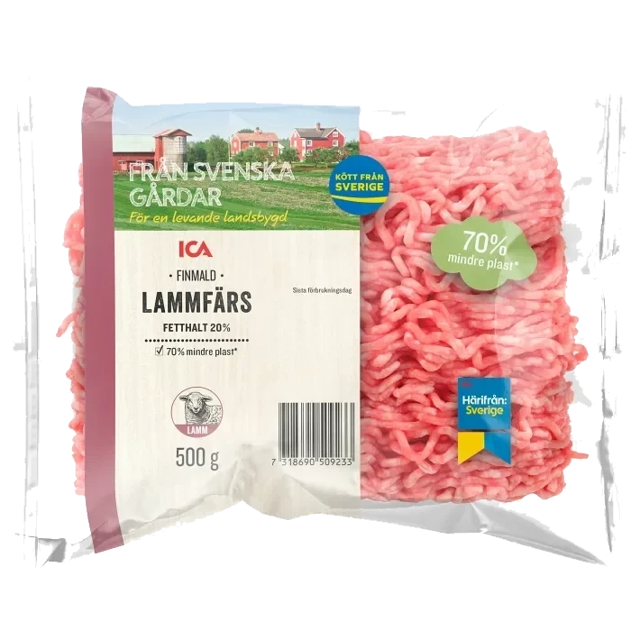 Lammfärs Färsk 20% frystinad 500g ICA