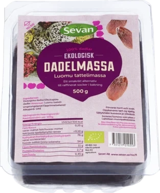Daddelmasse 500g Økologisk Sevan