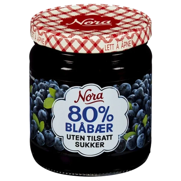 Blåbær u Tilsatt Sukker 275g Nora