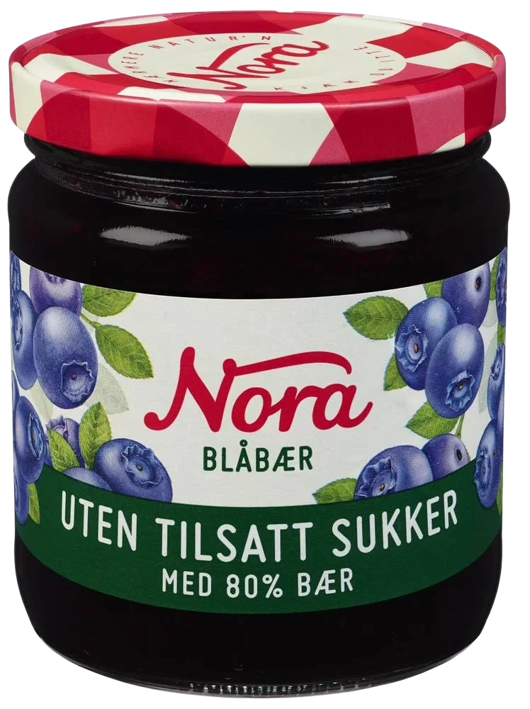 Blåbær u Tilsatt Sukker 275g Nora