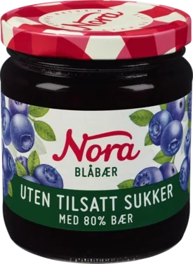 Blåbær u Tilsatt Sukker 275g Nora