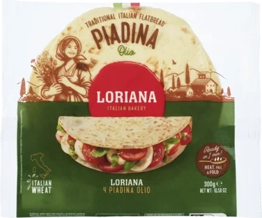 Loriana La Piadina Olivenolje 4stk 300g