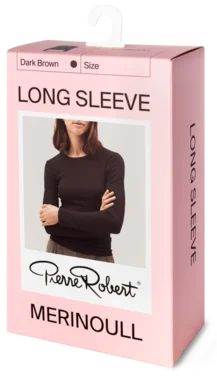 Wool Long Sleeve Dark Brown M Pierre Robert