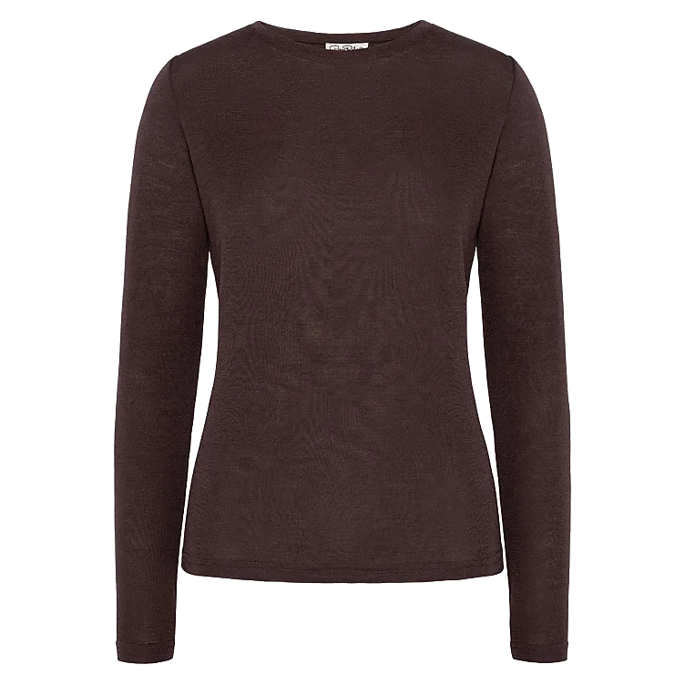 Wool Long Sleeve Dark Brown M Pierre Robert