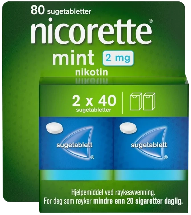Nicorette Sugetablett Mint 2mg 80stk
