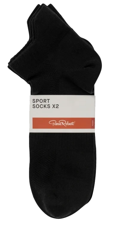 Sport Ankle Socks X2 Black 37-40