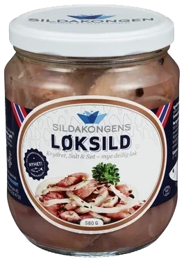Løksild 580g Glass Sildakongen