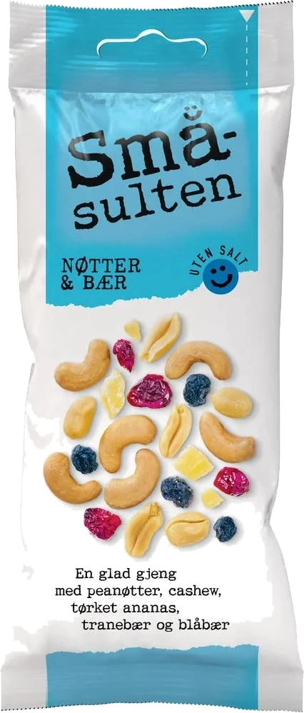 Småsulten Nøtter & Bær 60g