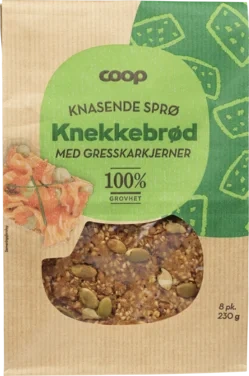 Coop Knekkebrød med Gresskarkjerner 230g