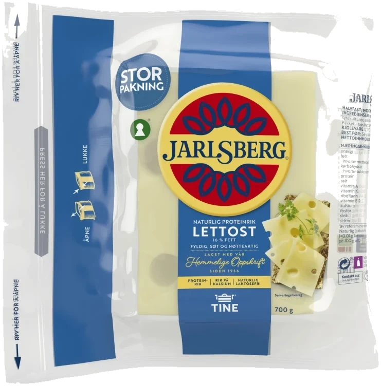 Jarlsberg Lett 16% 700g Tine