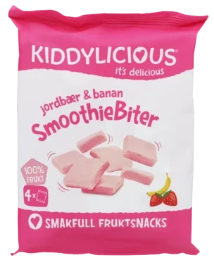 Smoothiebiter 4pkn Jordbær&Banan Kiddylicious 24g