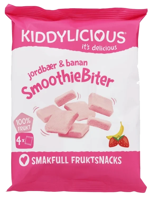 Smoothiebiter 4pkn Jordbær&Banan Kiddylicious 24g