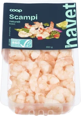 Stor Pakke Scampi Naturell 350g Coop