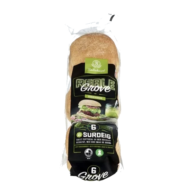 Burgerbrød Grove 6stk 480g Reale