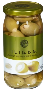Oliven Grønn m/Mandel 370g Iliada