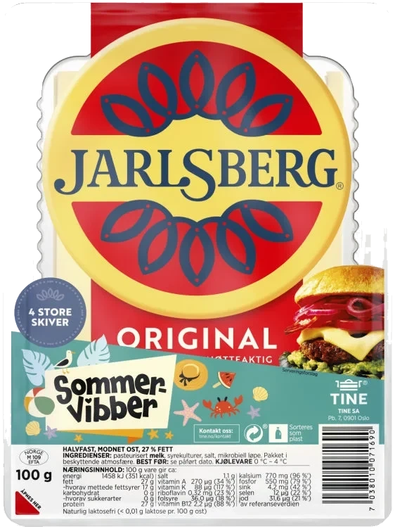 Jarlsberg skivet 100g Sommervibber