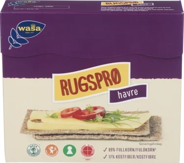 Wasa Knekkebrød Rugsprø Havre 180g