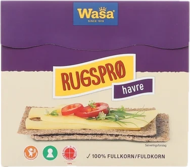 Wasa Knekkebrød Rugsprø Havre 180g