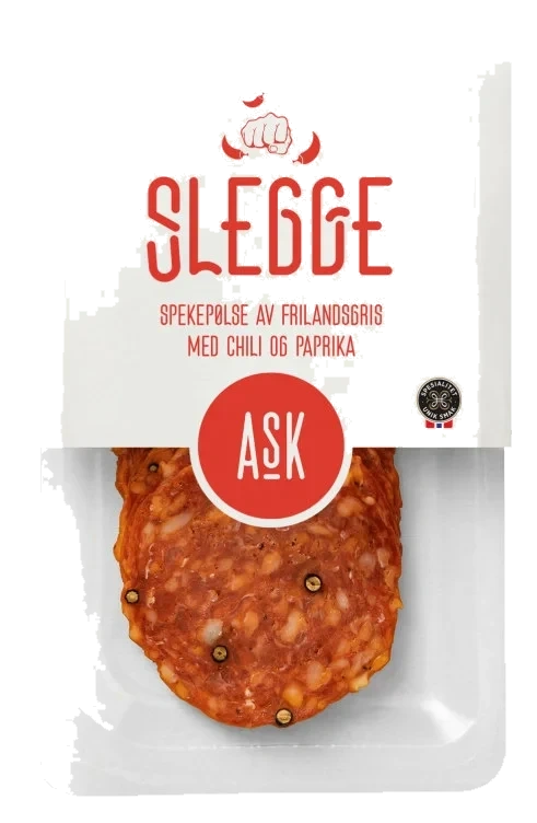 Slegge Skivet Chili Salami med Sort Pepper Fra Ask