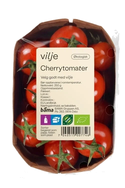 Cherrytomat Rød Økologisk 250g Vilje