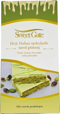 Hvit Dubai Sjokolade med Pistasj 210g X 12stk