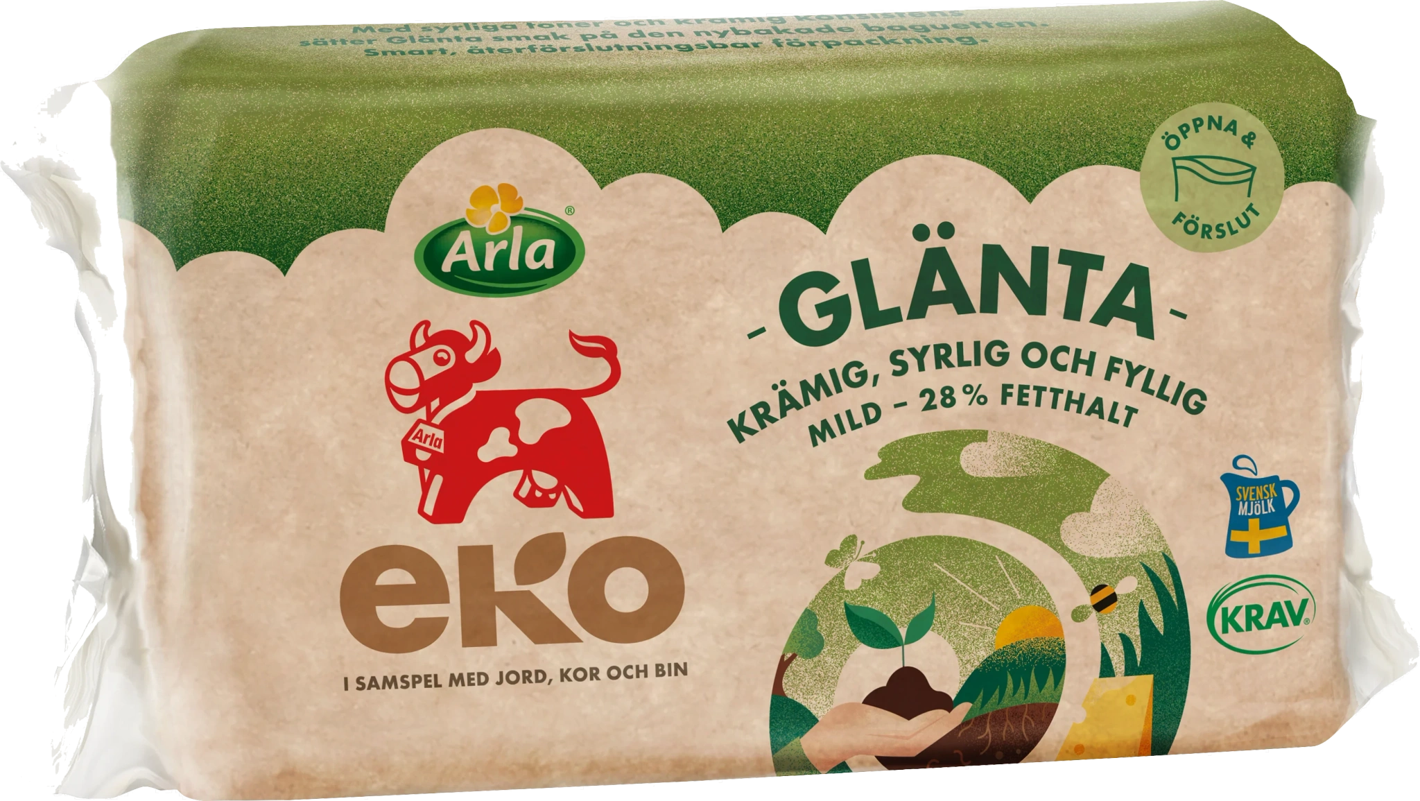 Glänta eko ost 28% ca 500 g