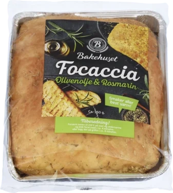 Focaccia med olivenolje og rosmarin 350g