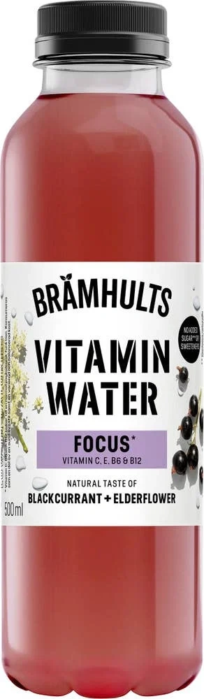 Vitamin Water Focus Svart Vinbär & Fläder