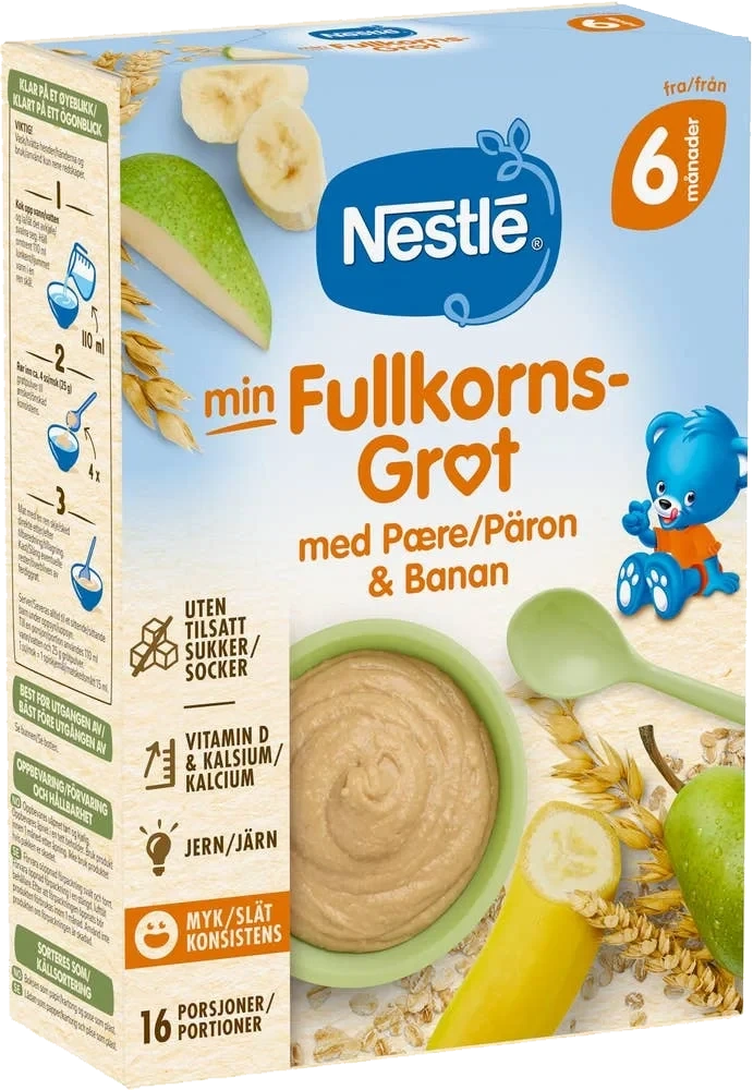 Fullkornsgröt med Päron & Banan 6M