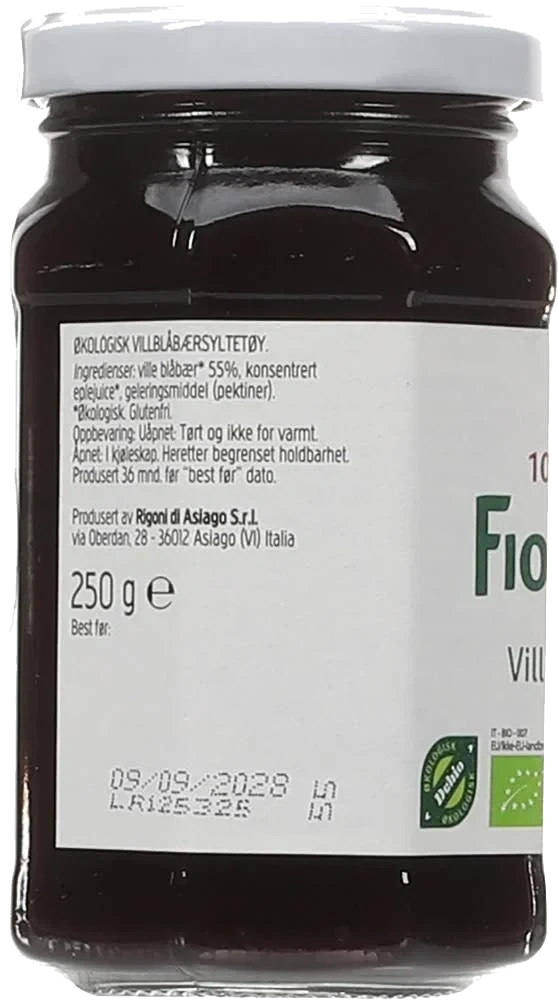 Økologisk villblåbærsyltetøy