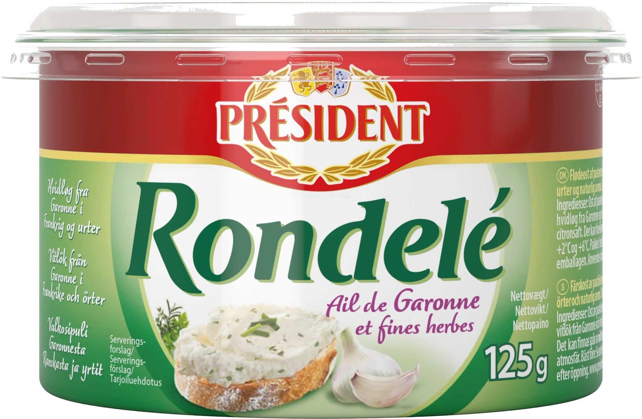 Rondele m/Hvitløk 125g President