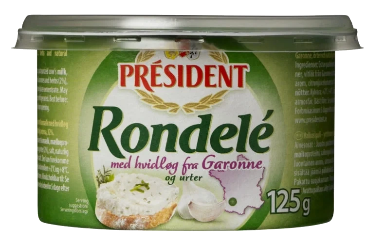 Rondele m/Hvitløk 125g President