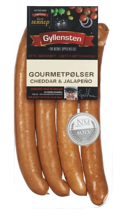 Gourmetpølse Cheddar&Jalap. 360g Gyllensten