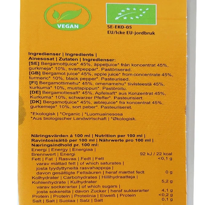Juice Gurkmeja & Bergamott Eko