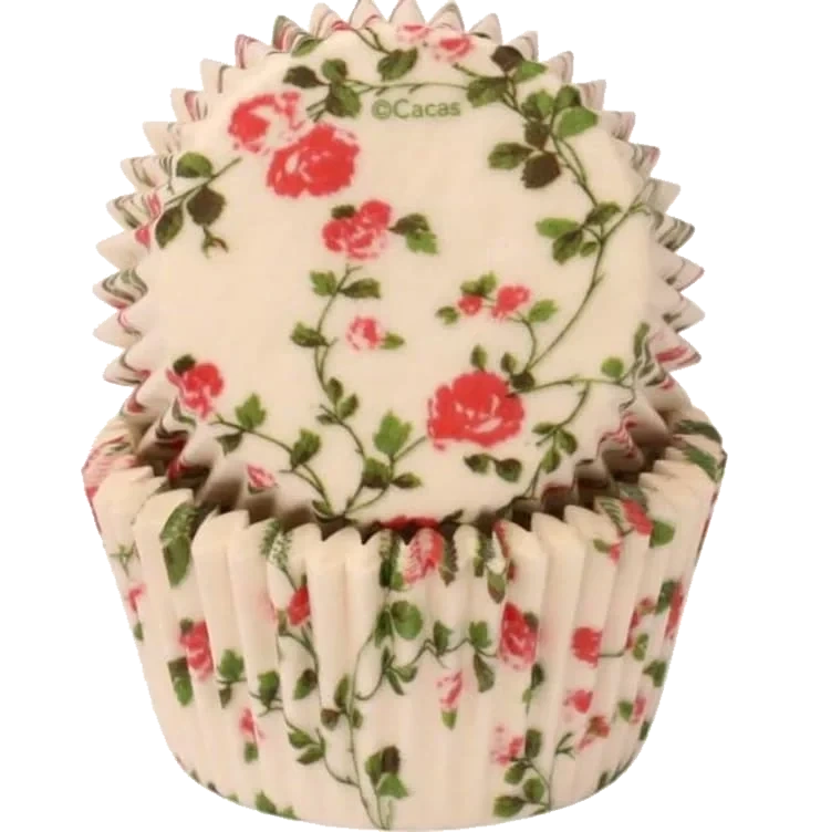 Muffinsformer Rosa Blomster 50stk Cacas
