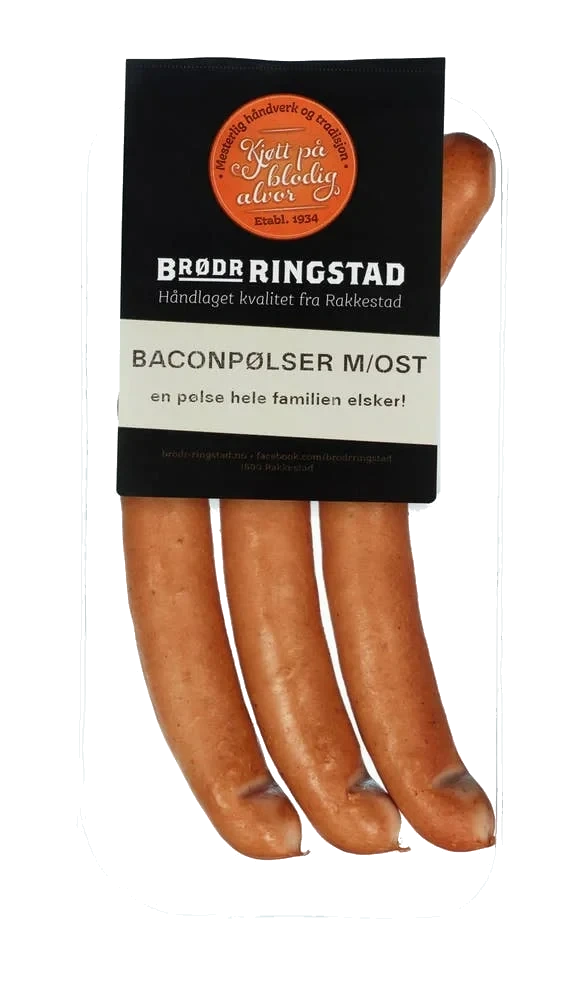 Baconpølser med ost