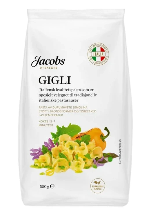 Pasta Gigli 500g Jacobs Utvalgte