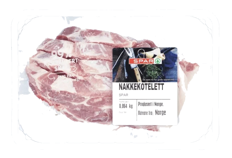 Svin Nakkekotelett 4pk Ca900g Spar