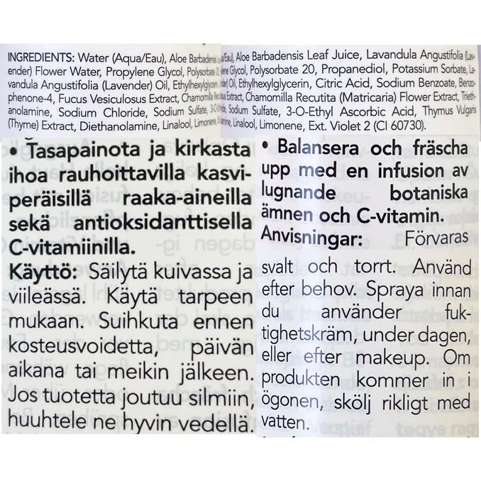 Ansiktsspray Aloe, Kamomill & Lavendel