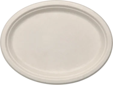 Tallerken Fiber Abena Gastro 19x26cm Natur Bagasse Oval