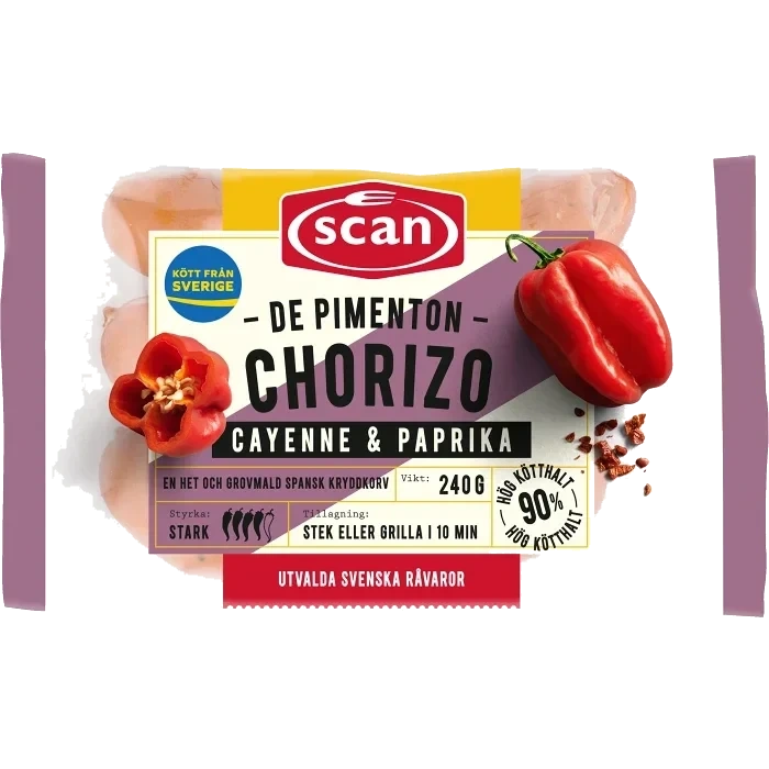 Chorizo de pimenton 90% Kötthalt 240g Scan